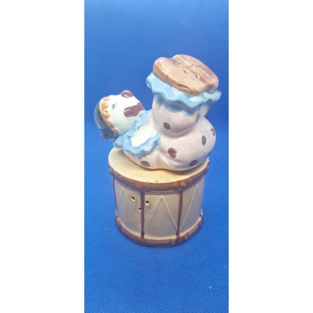 Clown on Drum Salt & Pepper Shakers- Vintage Japan-